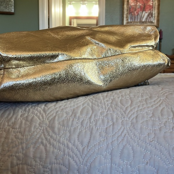 Coach Poppy Signature Collection Gold Metallic Tote - Picture 3 of 12